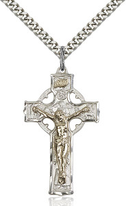 Sterling silver cross (gold filled) on a 24 inch stainless chain Sterling silver cross (gold filled) on a 24 inch stainless chain