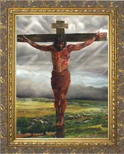 Crucifixion By Jason Jenicke - Gold Framed Art Crucifixion By Jason Jenicke - Gold Framed Art
