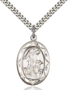 Sterling silver medal on an 18 inch stainless chain Sterling silver medal on an 18 inch stainless chain