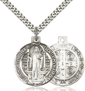 Sterling silver medal on a 24 inch stainless chain Sterling silver medal on a 24 inch stainless chain