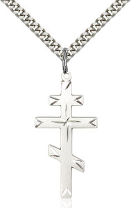 Sterling silver cross on a 24 inch stainless chain Sterling silver cross on a 24 inch stainless chain