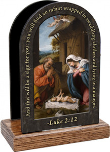 Nativity with Reaching Jesus Prayer Table Organizer (Vertical) Nativity with Reaching Jesus Prayer Table Organizer (Vertical)