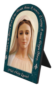 Our Lady of Medjugorje Hail Holy Queen Arched Desk Plaque Our Lady of Medjugorje Hail Holy Queen Arched Desk Plaque