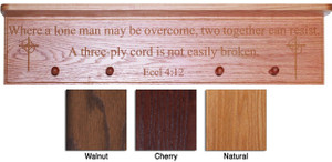 Eccl: 4:12 (Where a lone man...) Engraved Wood Shelf Eccl: 4:12 (Where a lone man...) Engraved Wood Shelf