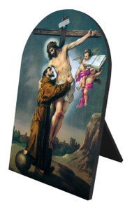 St. Francis with Christ Arched Desk Plaque St. Francis with Christ Arched Desk Plaque