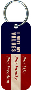 I Vote My Values Rectangle Keychain
