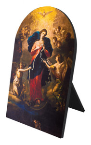 Mary Undoer of Knots Arched Desk Plaque