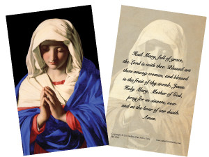 Madonna in Prayer Hail Mary Holy Card Madonna in Prayer Hail Mary Holy Card
