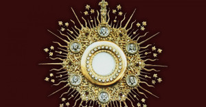 Eucharist in Monstrance Vinyl Bumper Sticker Eucharist in Monstrance Vinyl Bumper Sticker