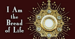 Eucharist in Monstrance 'Bread of Life' Vinyl Bumper Sticker Eucharist in Monstrance 'Bread of Life' Vinyl Bumper Sticker