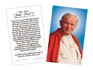 Pope John Paul II Sainthood Portrait Quote Holy Card Pope John Paul II Sainthood Portrait Quote Holy Card