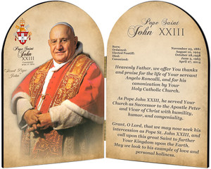 Commemorative Pope John XXIII Sainthood Prayer Arched Diptych Commemorative Pope John XXIII Sainthood Prayer Arched Diptych