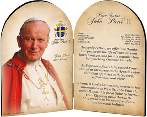 Commemorative Pope John Paul II Sainthood Prayer Arched Diptych Commemorative Pope John Paul II Sainthood Prayer Arched Diptych