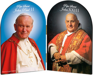 Pope John Paul II and John XXIII Sainthood Arched Diptych Pope John Paul II and John XXIII Sainthood Arched Diptych