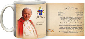 Pope John Paul II Sainthood Portrait Commemorative Prayer Mug Pope John Paul II Sainthood Portrait Commemorative Prayer Mug