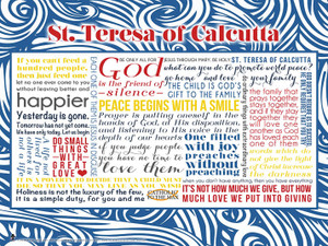 Saint Teresa of Calcutta Quote Poster Saint Teresa of Calcutta Quote Poster