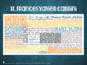 Saint Frances Xavier Cabrini Quote Poster Saint Frances Xavier Cabrini Quote Poster