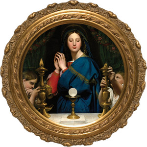Madonna of the Host - Round Framed Canvas Madonna of the Host - Round Framed Canvas
