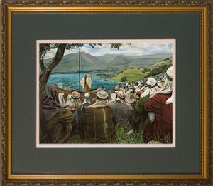 Sermon on the Mount by Jason Jenicke - Matted Gold Framed Art Sermon on the Mount by Jason Jenicke - Matted Gold Framed Art