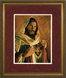 Sacred Heart of Jesus by Jason Jenicke - Matted Gold Framed Art Sacred Heart of Jesus by Jason Jenicke - Matted Gold Framed Art