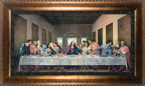 Last Supper by Da Vinci Restored - Bronze Framed Canvas Last Supper by Da Vinci Restored - Bronze Framed Canvas