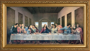 Last Supper by Da Vinci Restored - Gold Framed Canvas Last Supper by Da Vinci Restored - Gold Framed Canvas