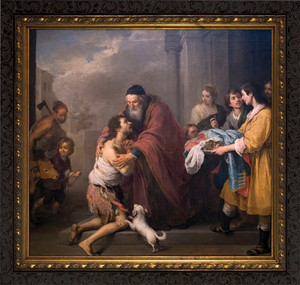 Prodigal Son by Murillo - Ornate Dark Framed Canvas Prodigal Son by Murillo - Ornate Dark Framed Canvas