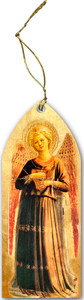 Fra Angelico Angel with Harp Wood Ornament Fra Angelico Angel with Harp Wood Ornament