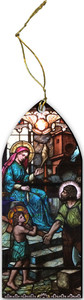 Holy Family Stained Glass Wood Ornament Holy Family Stained Glass Wood Ornament