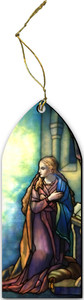 Tiffany Annunciation Mary Stained Glass Wood Ornament Tiffany Annunciation Mary Stained Glass Wood Ornament