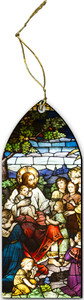 Jesus with the Children Stained Glass Wood Ornament Jesus with the Children Stained Glass Wood Ornament