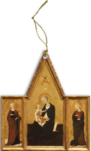 Madonna of Humility with Sts. Apollonia and Margaret Triptych Wood Ornament Madonna of Humility with Sts. Apollonia and Margaret Triptych Wood Ornament