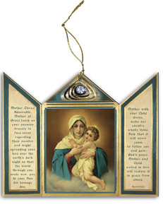 Schoenstatt Madonna Triptych Wood Ornament Schoenstatt Madonna Triptych Wood Ornament