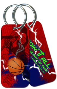 "Doing It All" Basketball Keychain