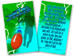 "Doing It All" Football Prayer Card "Doing It All" Football Prayer Card