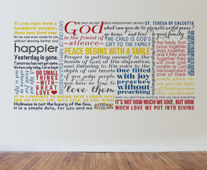 Saint Teresa of Calcutta Quote Wall Decal