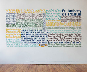 Saint Anthony of Padua Quote Wall Decal Saint Anthony of Padua Quote Wall Decal