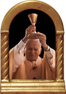 St. John Paul II Raising Chalice Desk Shrine St. John Paul II Raising Chalice Desk Shrine