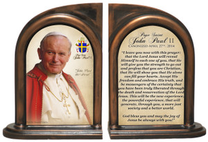Commemorative Pope John Paul II Sainthood Quote Bookends Commemorative Pope John Paul II Sainthood Quote Bookends