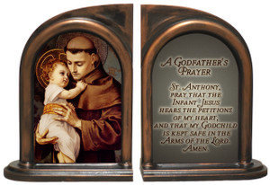 St. Anthony with Jesus A Godfather's Prayer Bookends St. Anthony with Jesus A Godfather's Prayer Bookends