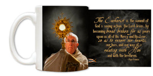 Pope Francis with Monstrance Mug Pope Francis with Monstrance Mug