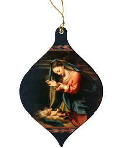 Madonna Worshiping the Child by Correggio Wood Ornament Madonna Worshiping the Child by Correggio Wood Ornament