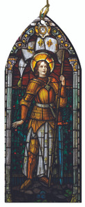 St. Joan of Arc Stained Glass Wood Ornament St. Joan of Arc Stained Glass Wood Ornament