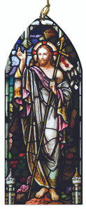 Risen Christ Stained Glass Wood Ornament Risen Christ Stained Glass Wood Ornament
