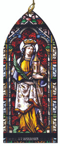St. Barbara Stained Glass Wood Ornament St. Barbara Stained Glass Wood Ornament