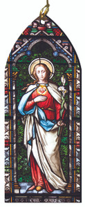 Immaculate Heart of Mary Stained Glass Wood Ornament Immaculate Heart of Mary Stained Glass Wood Ornament