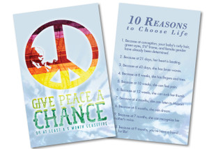 Give Peace a Chance Pro-Life Card Give Peace a Chance Pro-Life Card