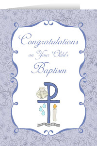 Child's Baptism Lilac Greeting Card Child's Baptism Lilac Greeting Card