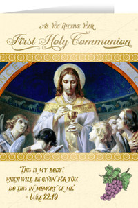 Christ, Bread of Angels First Communion Greeting Card I Christ, Bread of Angels First Communion Greeting Card I