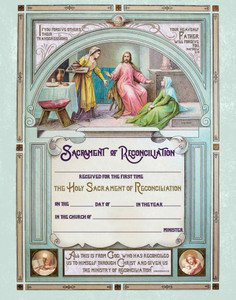Traditional First Reconciliation Sacrament of Confession Certificate Unframed Traditional First Reconciliation Sacrament of Confession Certificate Unframed